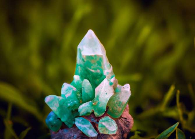 green healing crystals